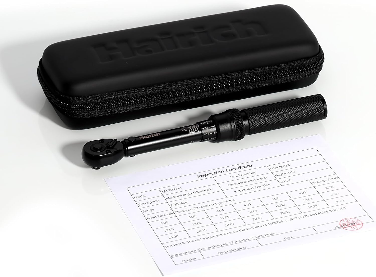Hairich Torque Wrench Bicycle 1/4 Inch, 15-Piece Set with Hex Socket and Torx Bits, 2-20 Nm Measuring Range, Includes Extension Rod, Torque Wrench for Bicycle – Bild 7