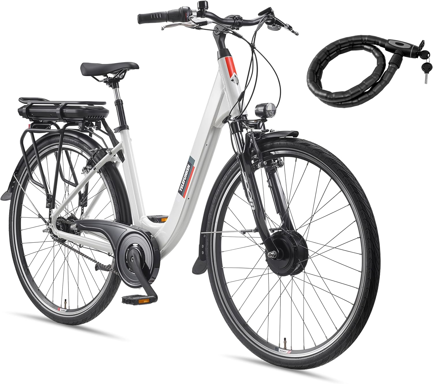 TELEFUNKEN E-Bike 28 Zoll Fahrrad für Damen & Herren | Pedelec Citybike mit 7-Gang Nabenschaltung | Elektrofahrrad 250 W Frontmotor | 468 Wh Li-Ion Akku | EBike Multitalent RC845