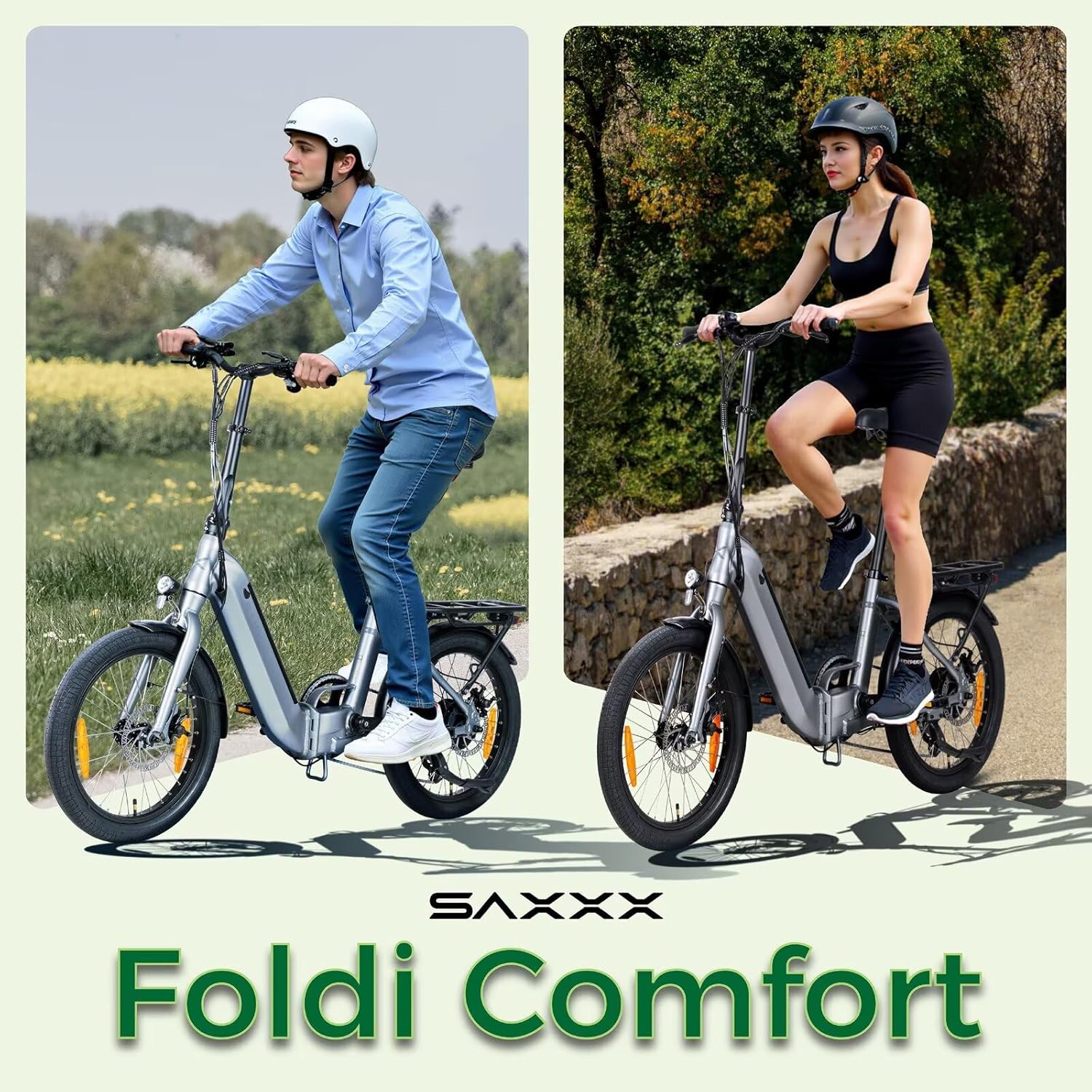 SAXXX Folding E-Bike, E-Bike, 20 Inch with 7 Speed Derailleur Gears, Electric Bicycle Adult with 36 V 11.4 Ah Battery, Disc Brakes, 90 km Long Range, Electric Bicycle 25 km/h for Men and Women – Bild 7