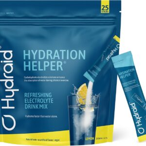 Hydraid Hydration Helper Lemon – Electrolyte Powder with 1118mg Electrolytes for Better Water Absorption for Sports & Quick Recovery – 25 Sticks with Lemon Flavour