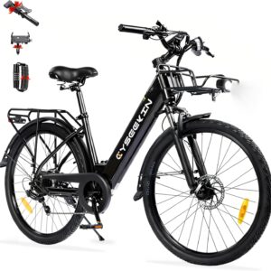 S10 E Bike Men’s 26 Inch Electric Bicycle for Adults with 250 W Motor 48 V 499.2 Wh Battery, 4.4 Inch LCD Display Ebike with Suspension Fork, up to 100 km 25 km/h Pedelec for Women City