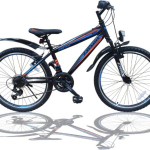 Talson Mountain Bike 26 Inches with Fork Suspension & Lighting, 21 Speeds, Shimano Faster BBO