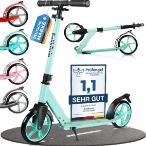 Rollkönig ® Scooter for Children from 5 Years I Foldable City Scooter with Large Wheels I Pedal Scooter for Adults with up to 100 kg Load Capacity