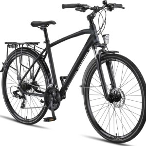 Licorne Bike Premium Touring Trekking Bike in 28 Inch Aluminium Disc Brake Bicycle for Boys, Girls, Women and Men – 21 Speed Gears – Mountain Bike – Cross Bike