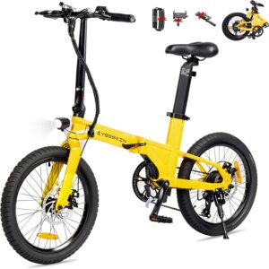 C10 E-Bike Folding Bike 20 Inch Only 18.6 kg Light 250 W Motor 345.6 Wh Battery Ebike with Shimano 7-Speed up to 100 km Range 25 km/h Pedelec with LCD Display, Ideal for Motorhome Commuting