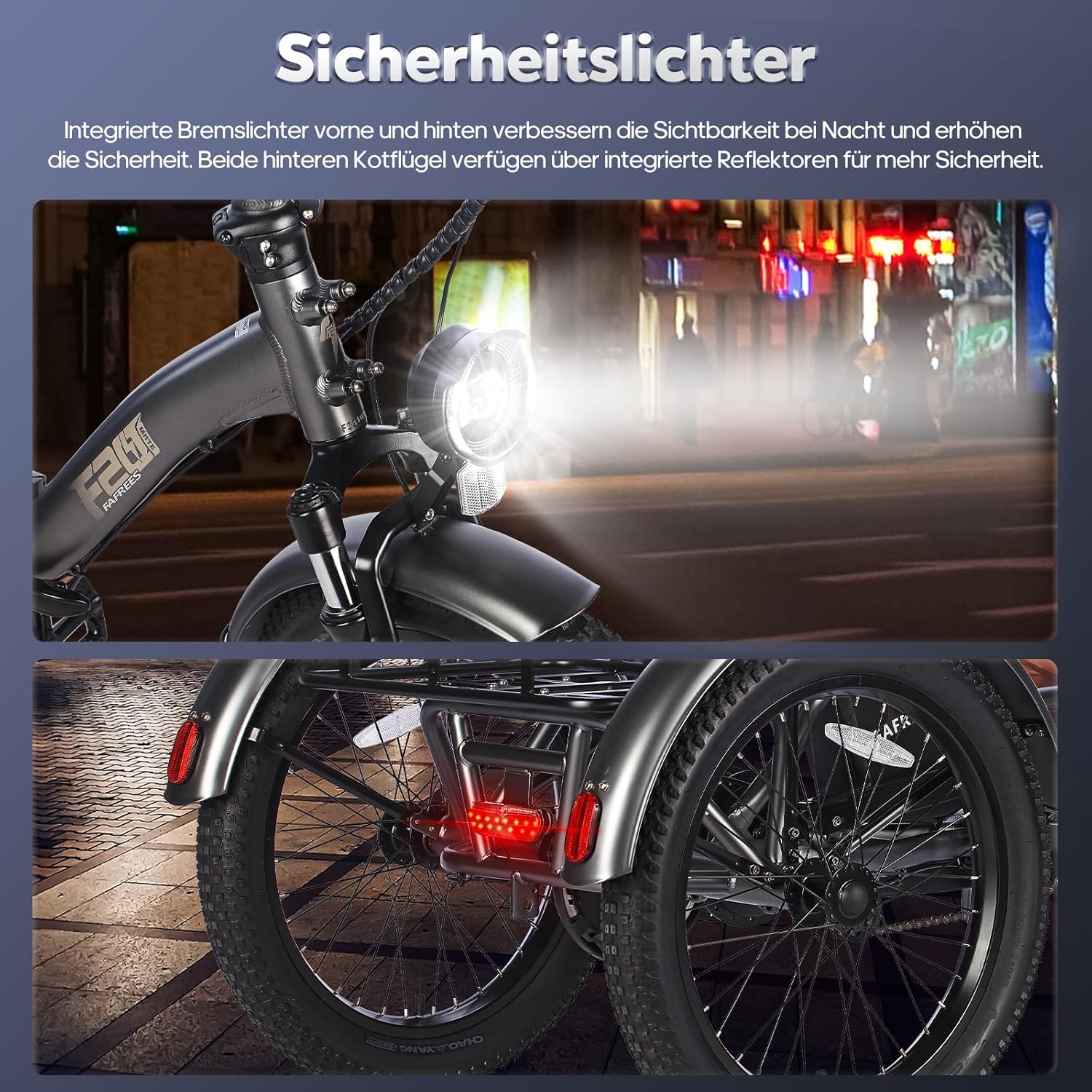 Fafrees F20 Mate Electric Tricycle for Adults, E Bike Folding Bike 20 x 3.0 Inches, E-Bike 3 Wheel Loads 48 V 65 Nm, Senior Electric Tricycle Hydraulic Brakes, Load 180 kg – Bild 8