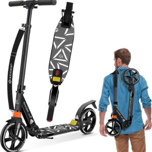 KESSER® City Scooter 205 mm Wheels PU Big Wheel – Pro-S Scooter with Double Suspension City Scooter Foldable and Height Adjustable Scooter Kick Scooter for Adults and Children