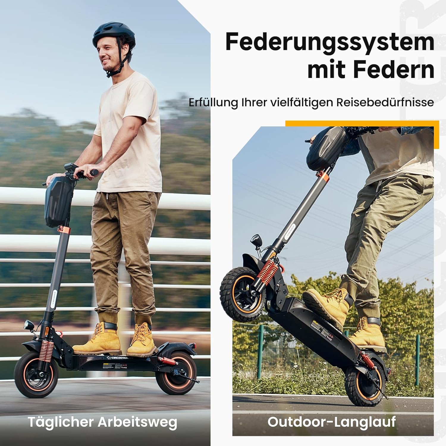 CIRCOOTER M2 E Scooter with Road Legal, 10 Inch Off-Road E-Scooter, Up to 60-70 km Range, Indicator, Up to 150 kg Load Capacity, Foldable Electric Scooter for Adults & Commuters – Bild 5