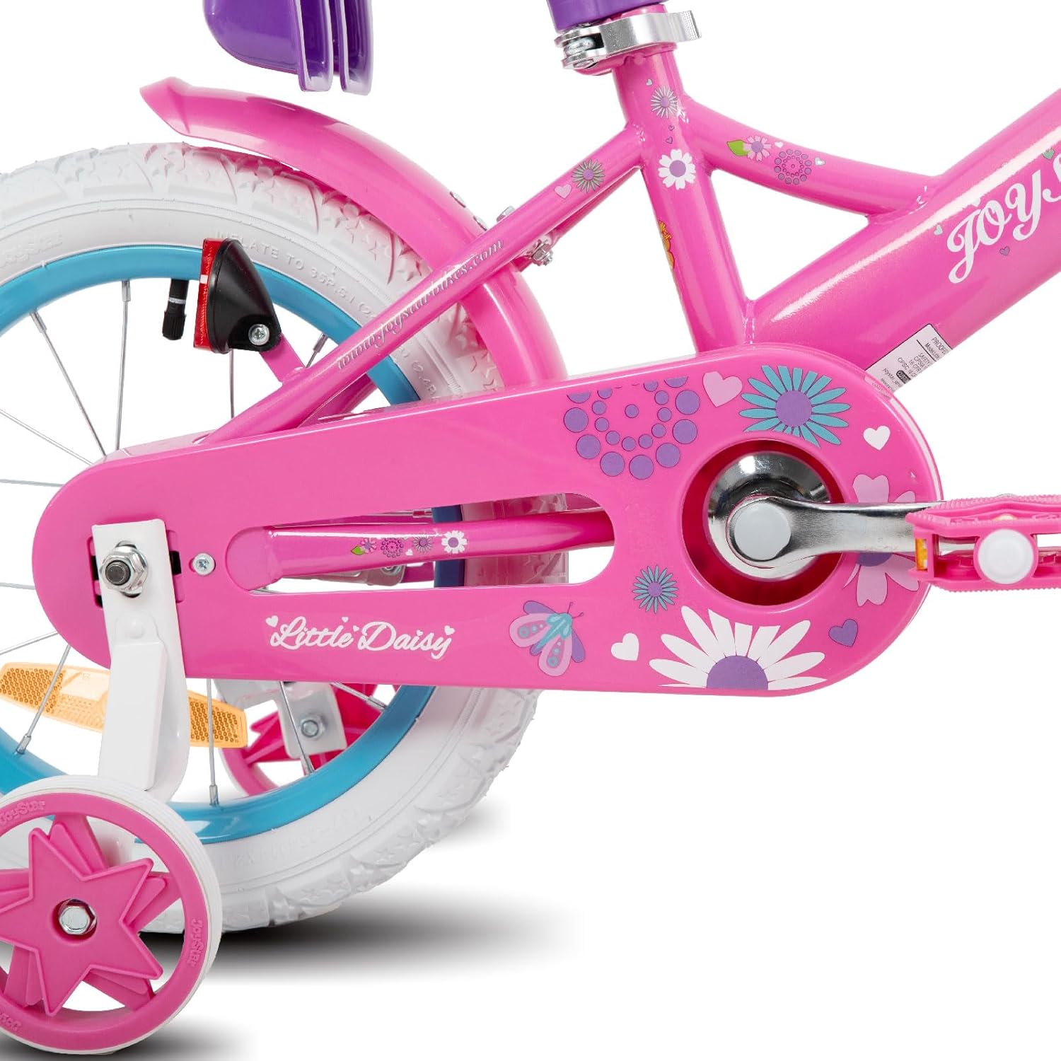JOYSTAR Little Daisy 12/14/16 Zoll Kinderfahrrad für 2-7 Jahre Mädchen, Kleinkind Fahrrad Mit Stützrädern, Prinzessin-Stil Mit Korb und Luftschlangen – Bild 5