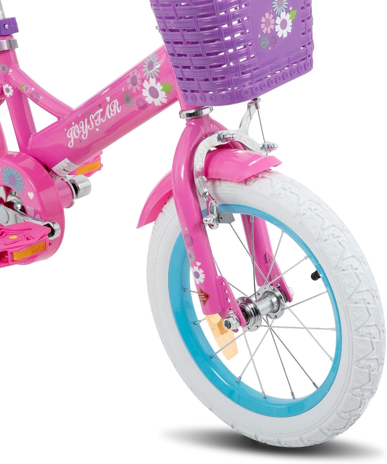 JOYSTAR Little Daisy 12/14/16 Zoll Kinderfahrrad für 2-7 Jahre Mädchen, Kleinkind Fahrrad Mit Stützrädern, Prinzessin-Stil Mit Korb und Luftschlangen – Bild 8