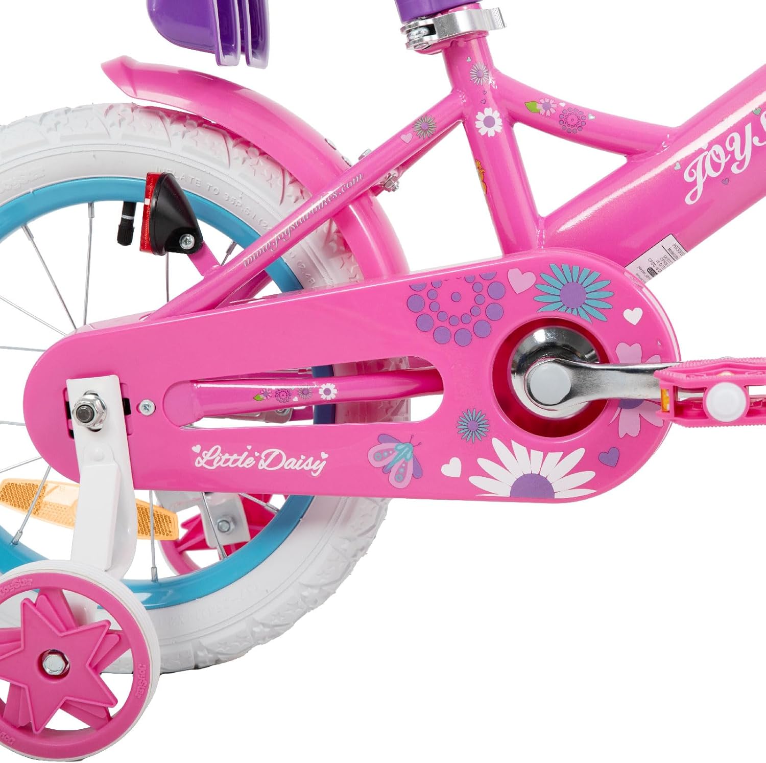 JOYSTAR Little Daisy 12/14/16 Zoll Kinderfahrrad für 2-7 Jahre Mädchen, Kleinkind Fahrrad Mit Stützrädern, Prinzessin-Stil Mit Korb und Luftschlangen – Bild 9
