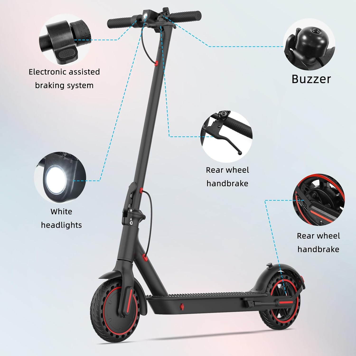 8.5 Inch Electric Scooter, 3 Speed Modes, 10.4 Ah Class A Battery, 35 km Range & 120 kg Load Capacity – Bild 5