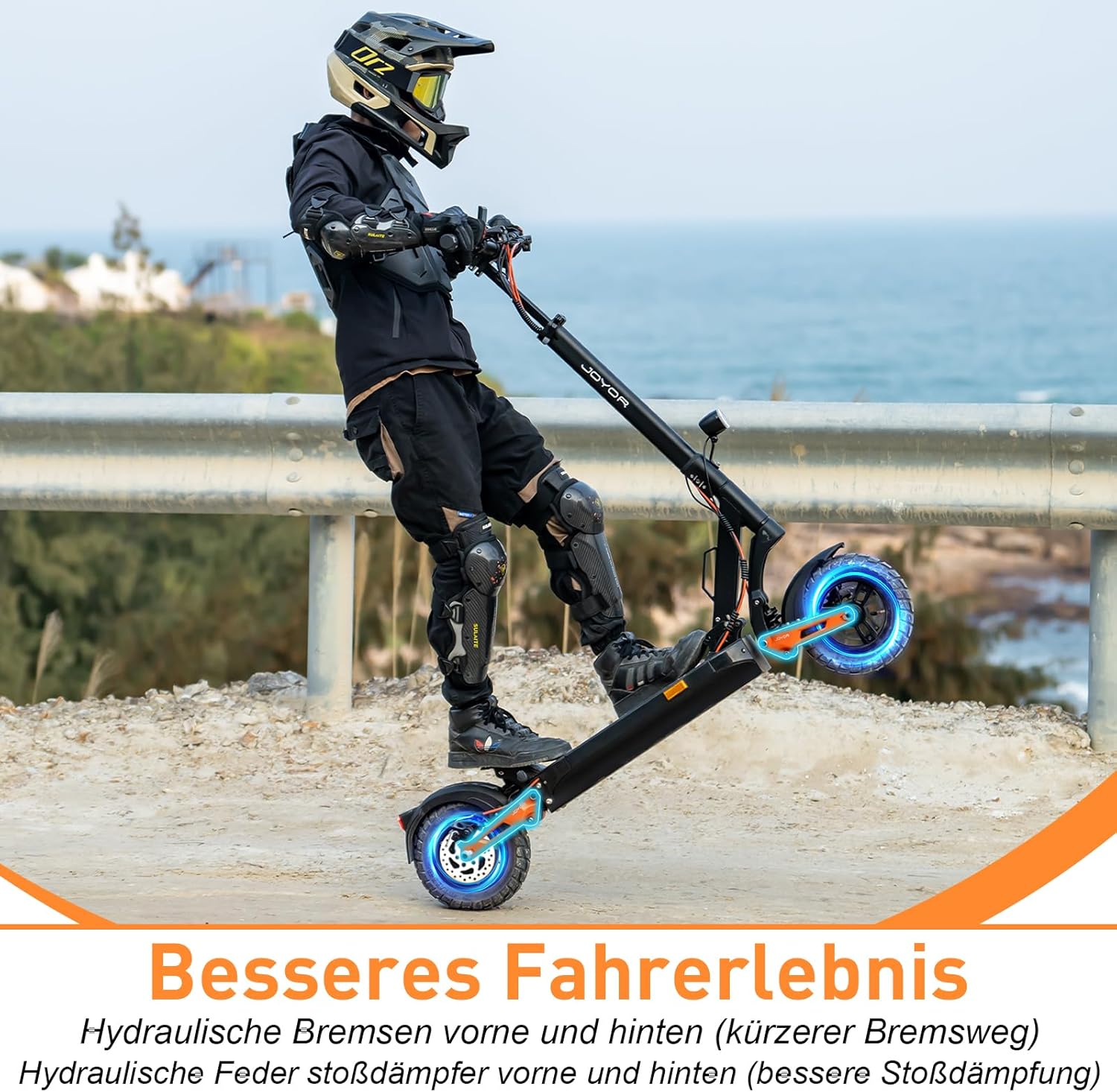 JOYOR E Scooter T Series, Range 40-100 Km, Electric Scooter with Hydraulic Spring Shock Absorber Front and Rear, Foldable E Scooter Off-Road, 150 kg Load Capacity – Bild 6