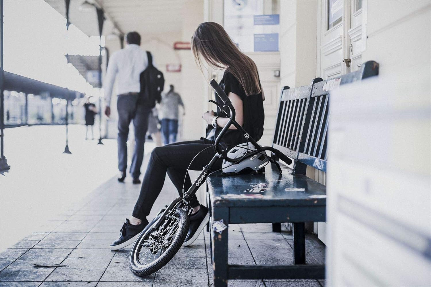 Yedoo S1616 Scooter - up to 150 kg, with Pneumatic Tyres 16/16 - Kick Scooter for Adults with Adjustable Handlebars, City Scooter (Silver Gold-Plated) – Bild 6