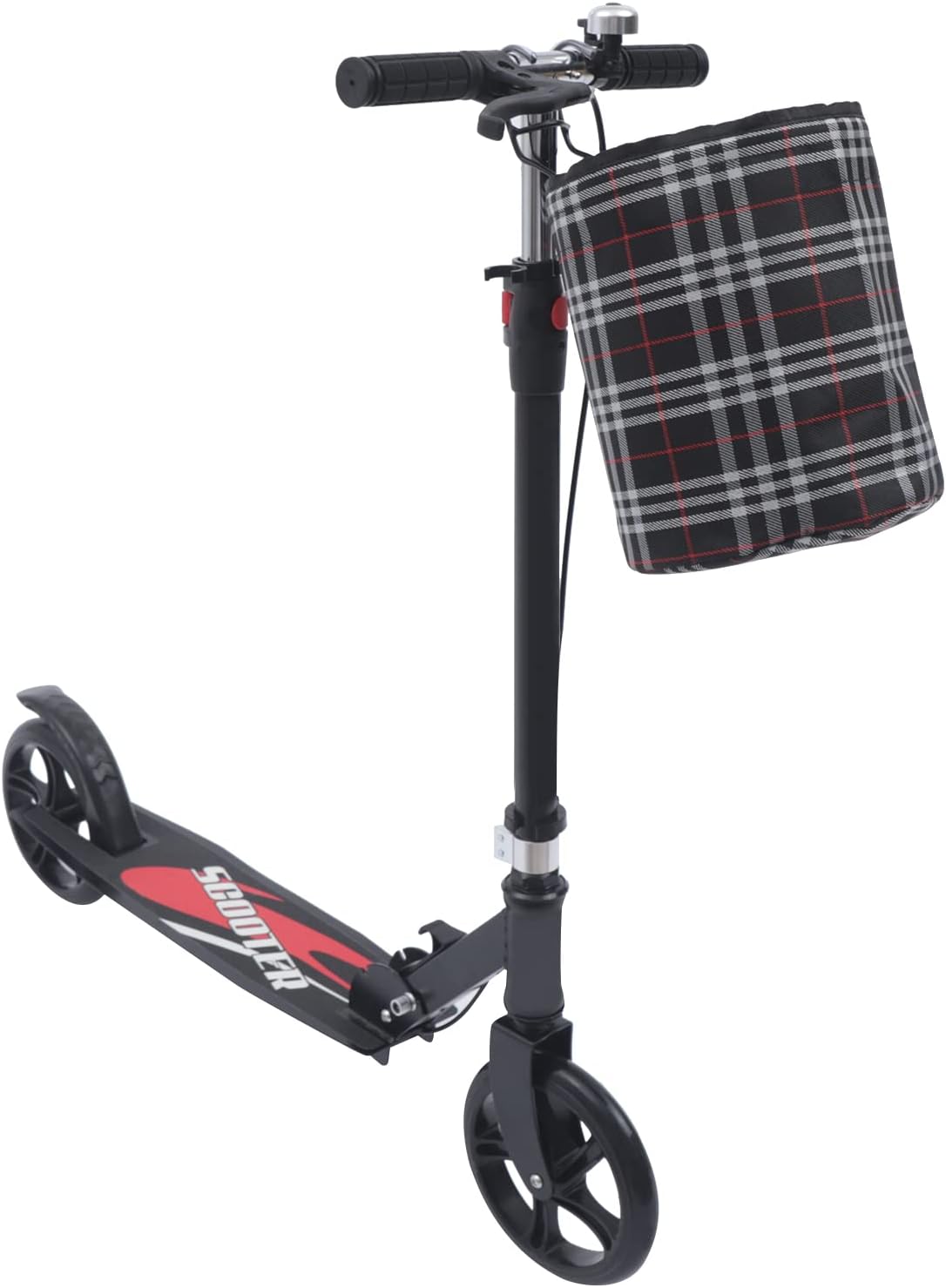 Folding Scooter with Height Adjustable Handlebar and Front Basket, Load Capacity up to 150 kg – Bild 5