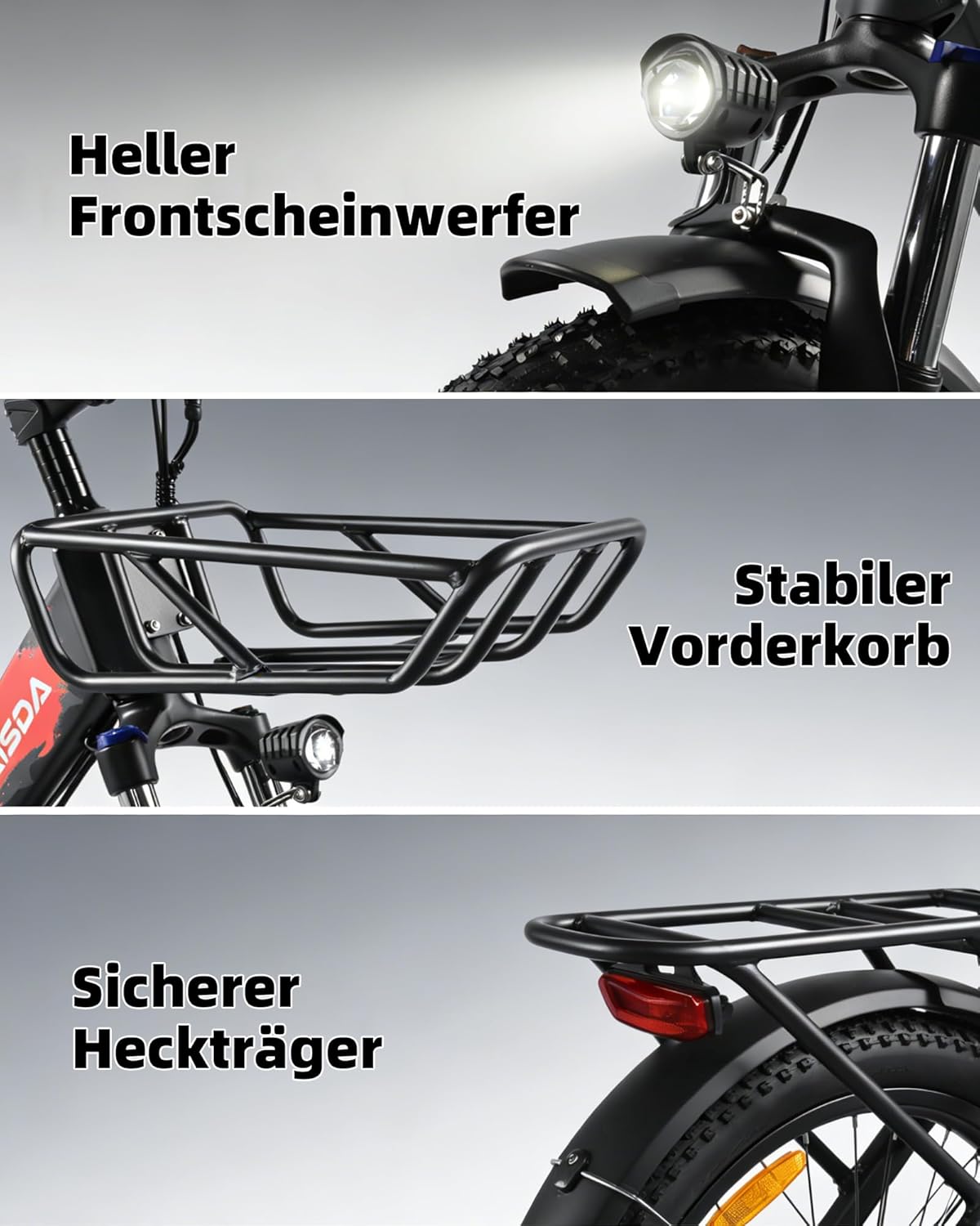 E-Bike klapprad 20 Zoll Elektrofahrrad Pedelec Cityräder Faltrad für Erwachsene 150kg Belastung 36V 20,8Ah Doppelakku 45-90km Reichweite 250W Motor 7-Gang LCD Display – Bild 7