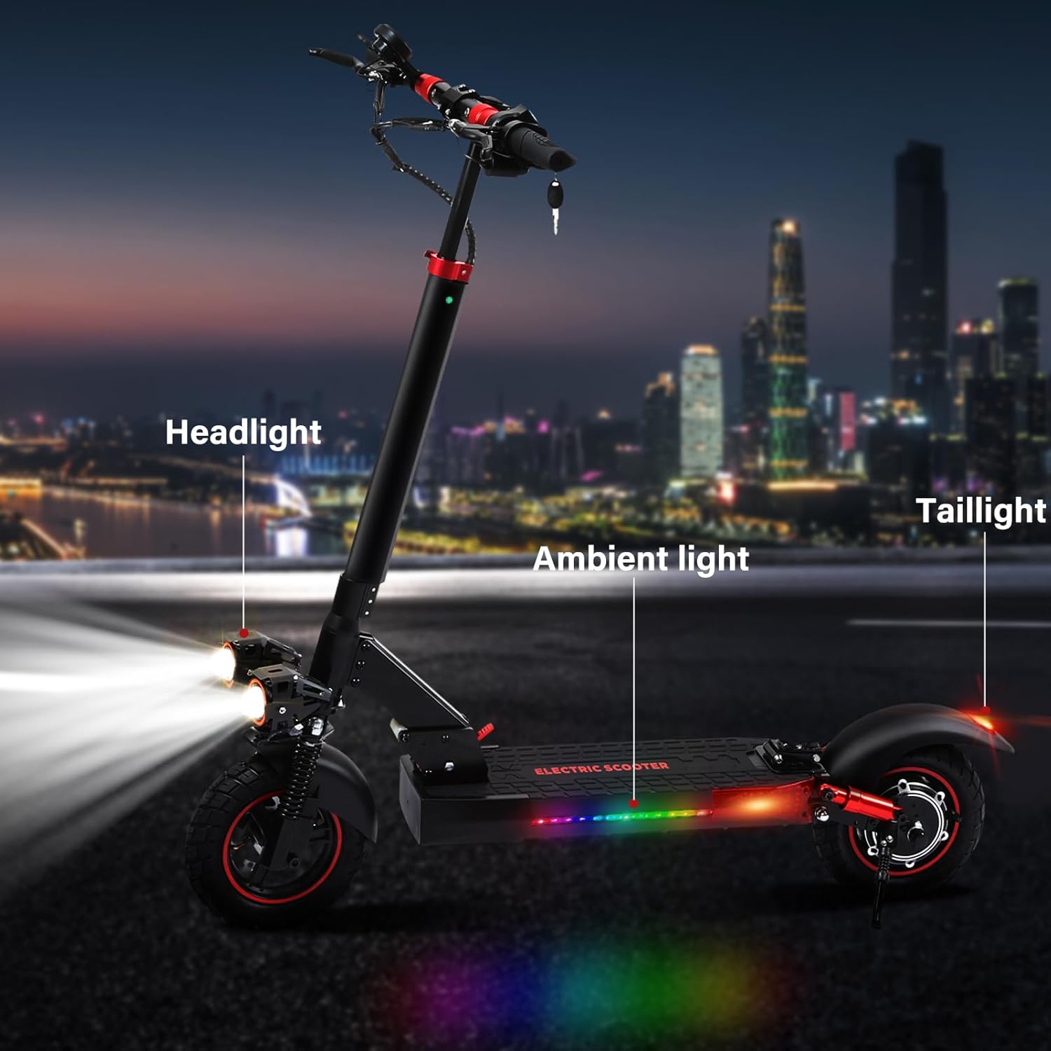 Adult Road Legal E-Scooter - 40-55km Range, Max 20km/h, 10" Off-Road Tyres, Height Adjustable Handlebars, Double Disc Brakes, Ideal for Commuter & Birthday Gifts – Bild 7