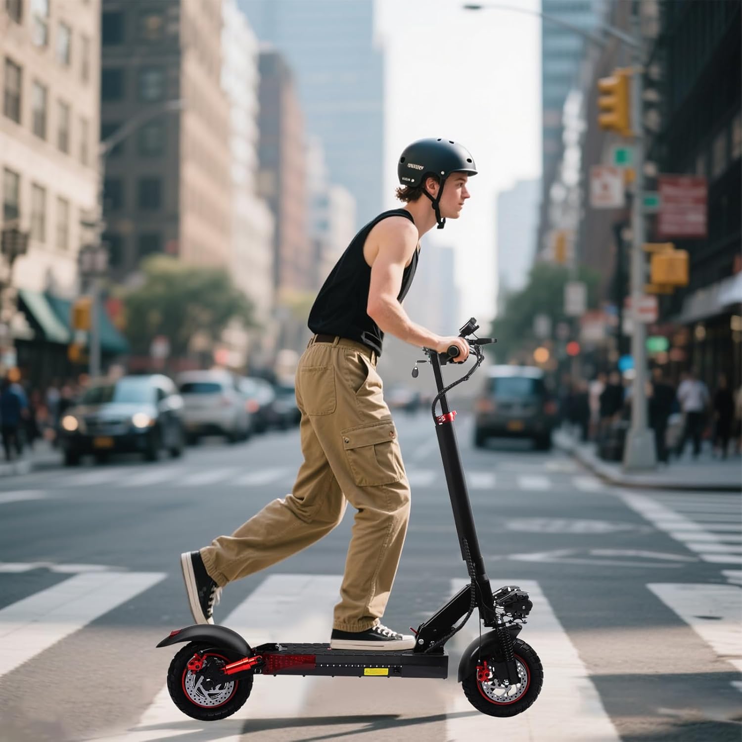 Adult Road Legal E-Scooter - 40-55km Range, Max 20km/h, 10" Off-Road Tyres, Height Adjustable Handlebars, Double Disc Brakes, Ideal for Commuter & Birthday Gifts – Bild 8