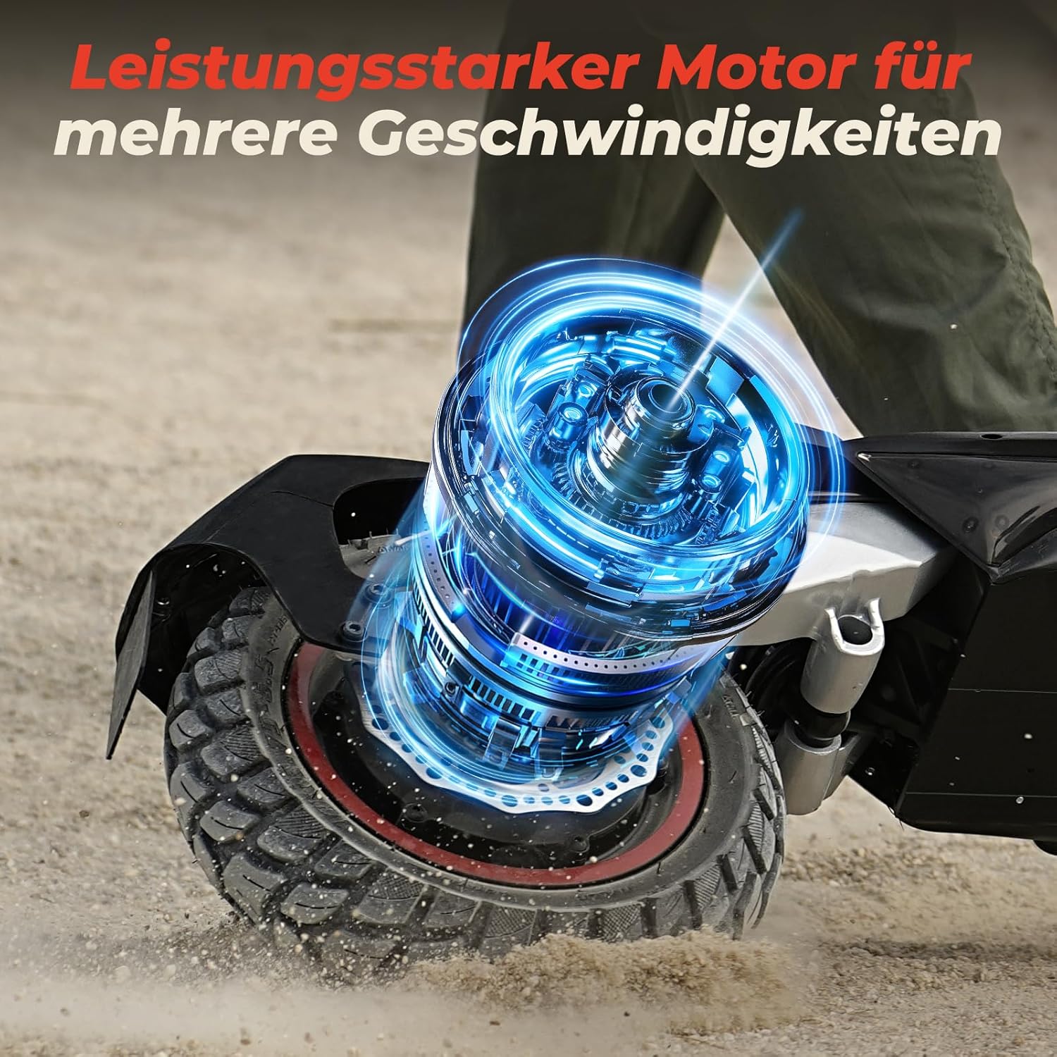 E Scooter with Road Approval, 10 Inch Off-Road Tyres, 500 W Motor, Max 80-100 km Range, Comfortable Damping & Indicator (EMark), App Control, E Scooter for Adults – Bild 4