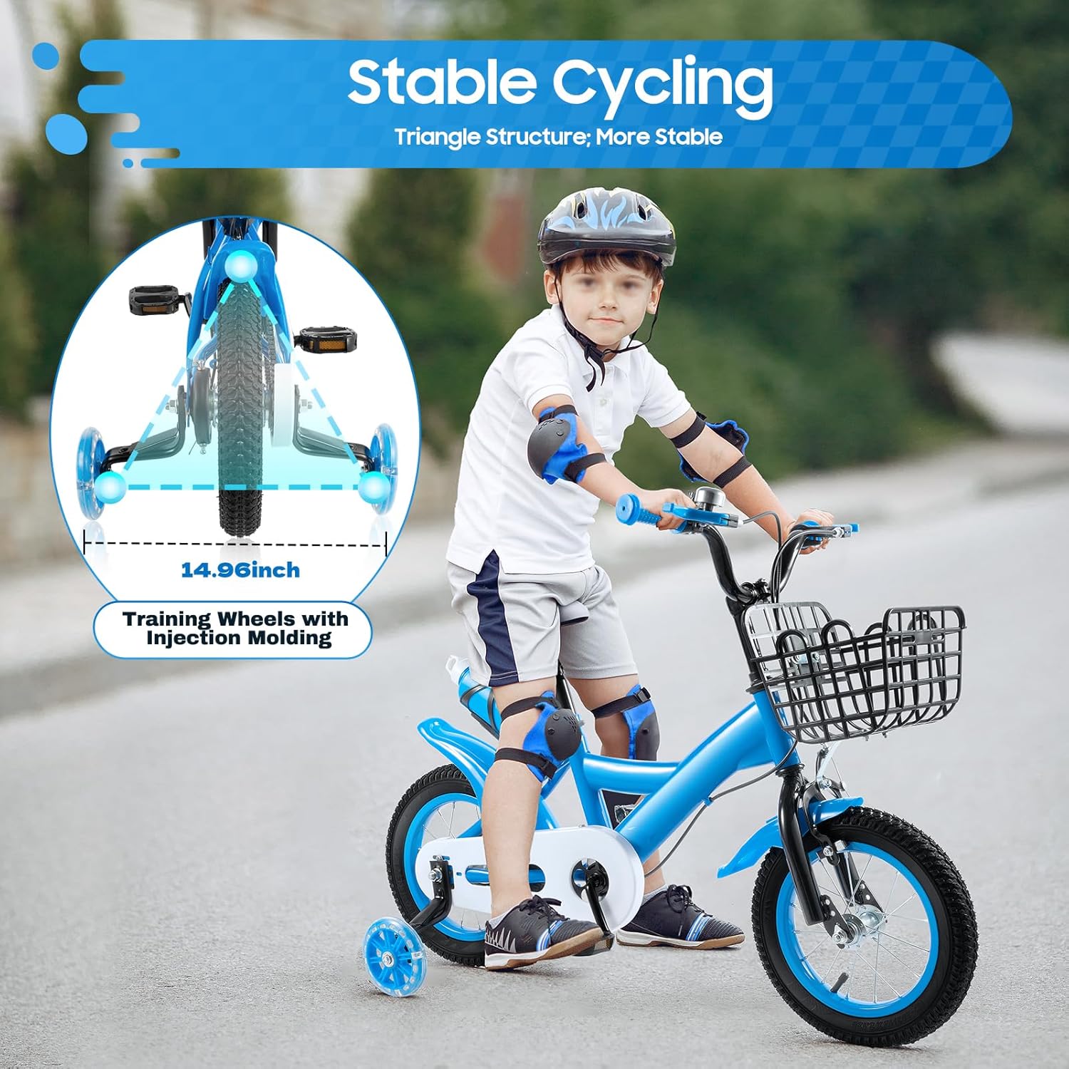 12 Inch Children's Bike, Unisex Children's Play Bike, Steering Wheel and Saddle, Height Adjustable, Children's Bicycle for 3-6 Years, Children's Training Bikes – Bild 5