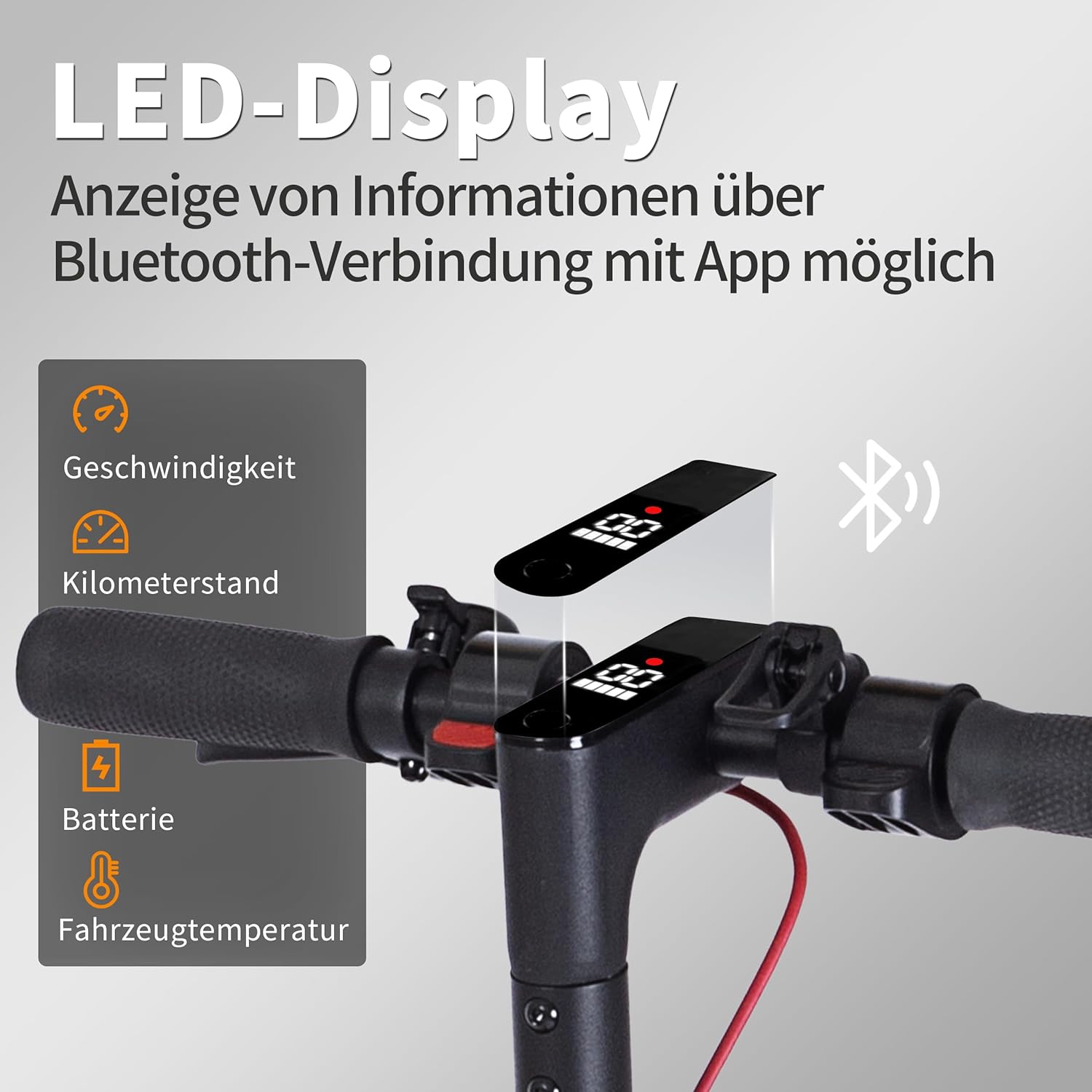 E-Scooter with Road Approval (ABE) 350W Motor 20km/h Range 25-40km E-ABS Disc Brake Folding Dual Brake System IP54 LED Display for Commute Short Distance – Bild 7