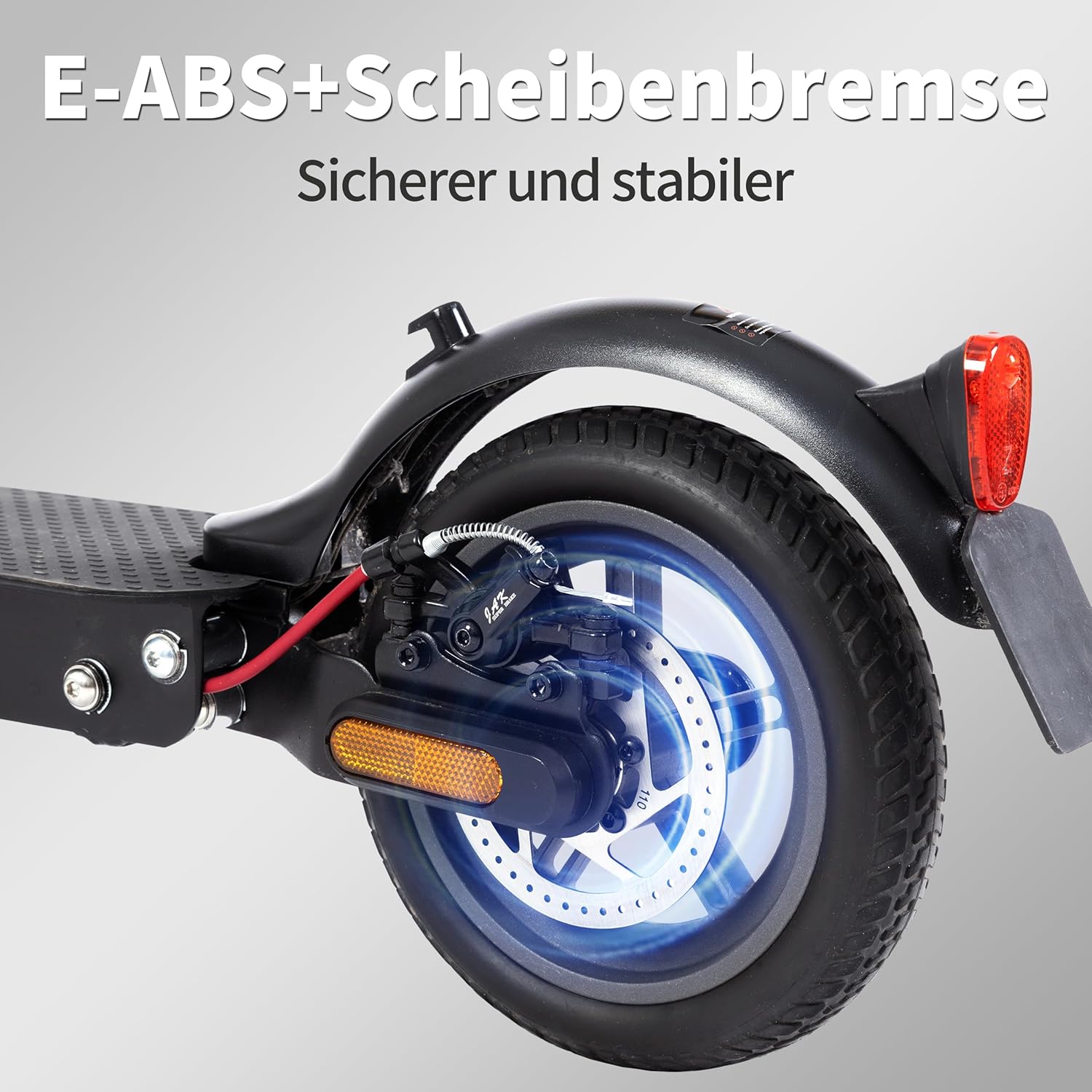 E-Scooter with Road Approval (ABE) 350W Motor 20km/h Range 25-40km E-ABS Disc Brake Folding Dual Brake System IP54 LED Display for Commute Short Distance – Bild 8