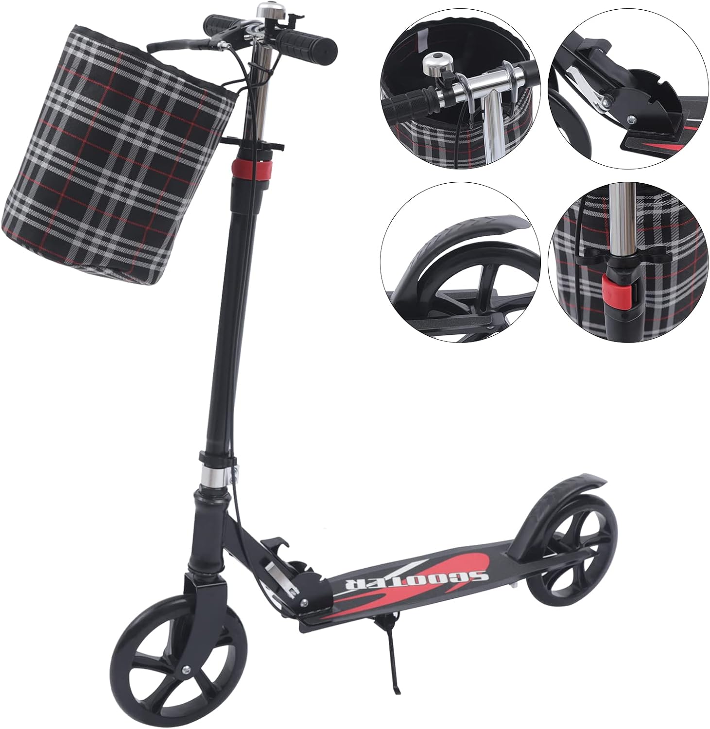 Adult Scooter Two Wheel Scooter with Basket Max Load 150kg Height Adjustable – Bild 5