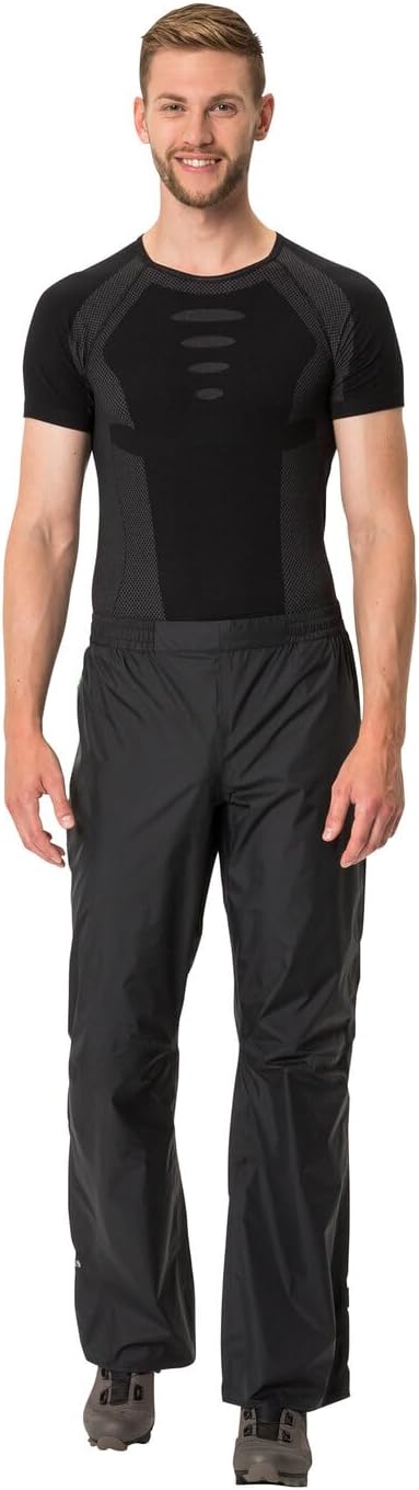 VAUDE Drop lI Rain Trousers, Men's, Waterproof Outdoor Trousers for Biking, Lightweight Overtrousers, Breathable Cycling Trousers, Black, Quick Pull On – Bild 7