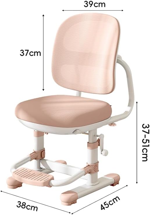 Spacetronik Children's Desk Chair without Wheels, Children's Desk Chair, Height Adjustable 37-51 cm, Children's Chair Desk with Footrest & Mesh Backrest, Sturdy Learning Chair, Children, Grey – Bild 3