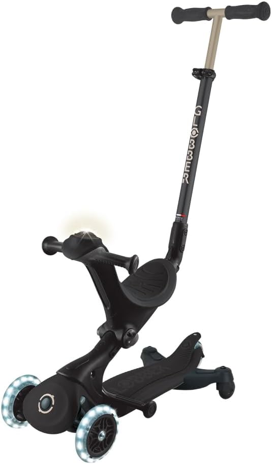 GLOBBER GO-UP Deluxe Lights 360 – 3 in 1 Aufsitzrad, Laufrad, Scooter, 120/80mm, 3-rädrig, verstellbar, LED-Rollen – Bild 4