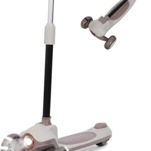 Habib Gruppe Children’s Scooter 3-Wheel LED Front Light, Rear Light & Luminous Deck Scooter, Foldable, Height Adjustable, Non-Slip & Puncture-proof (3-10 Years)