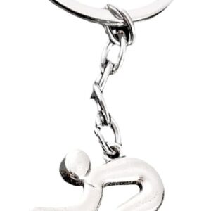 Bicycle Keyring, Bicycle Rider Key Pendant, Metal Bicycle Road Bike, Creative Gifts for Men, Women & Children (Silver)