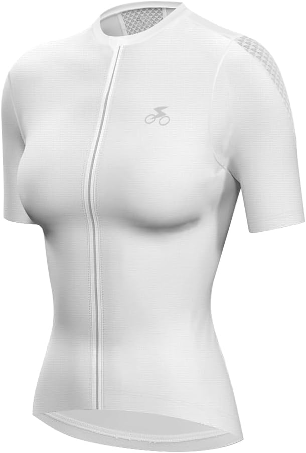 Women's Long Sleeve Cycling Jersey Breathable Road Bike Jersey Highly Elastic Bicycle Clothing with 3 Back Pockets