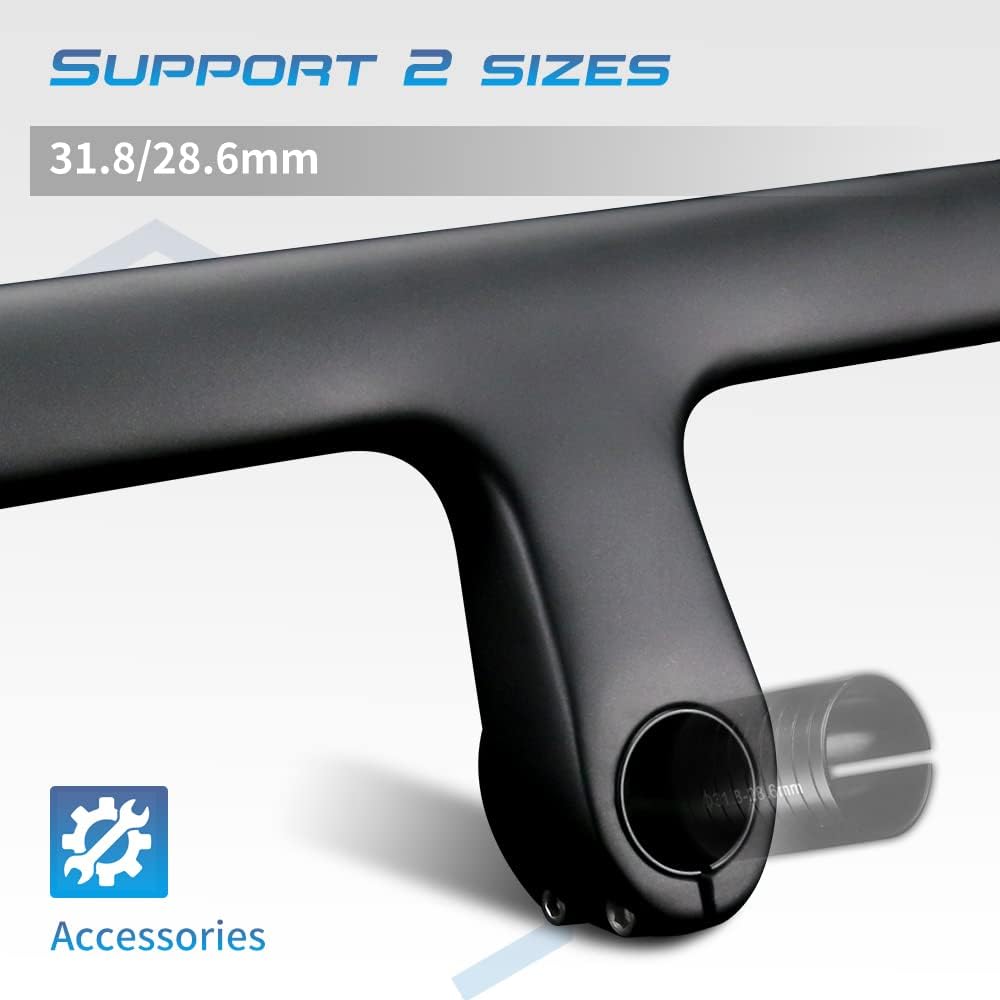 Alfa Pasca Road Bike Handlebar 1-1/4 Inch Handlebar Road Bike Carbon UD Matte Aero Handlebar Road Bike 1-1/8 Inch Drop Bar Integrated 400/420/440 mm – Bild 2