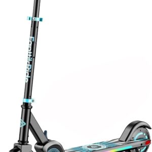 FanttikRide C9 Apex Elektroroller für Kinder 8-12 Jahren, Bluetooth-Musik, Bunte Regenbogenlichter, 8/12/16 km/h, 8 KM Reichweite, LED-Anzeige, Höhenverstellbar, Faltbar, für Jungen und Mädchen