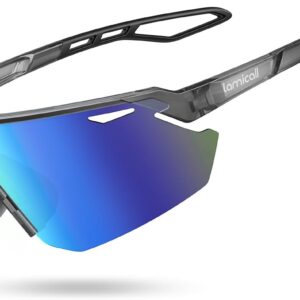 Lamicall Fast Glasses Men Cycling Glasses Women – [24g TR-90 Super Light] Polarised Sports Glasses Running Glasses with Adjustable Nose Pad and Temple, UV400 Sunglasses Sport for Cycling/Ebike/Running