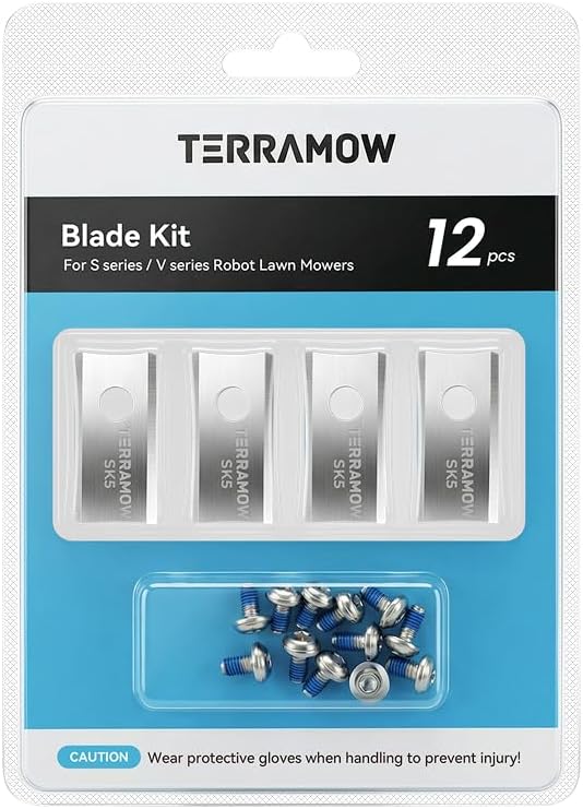 TerraMow Original Accessories: Replacement Blade Set with 3×4 Lawn Blades and 12 Screws Compatible with Robot Mowers V600 & V1000