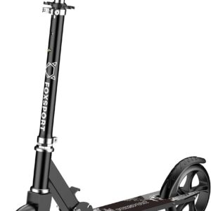 Scooter for Teenagers and Adults, Foldable Iron Scooter with 3 Levels Handlebar Adjustable Large Wheels, Max Support 120kg