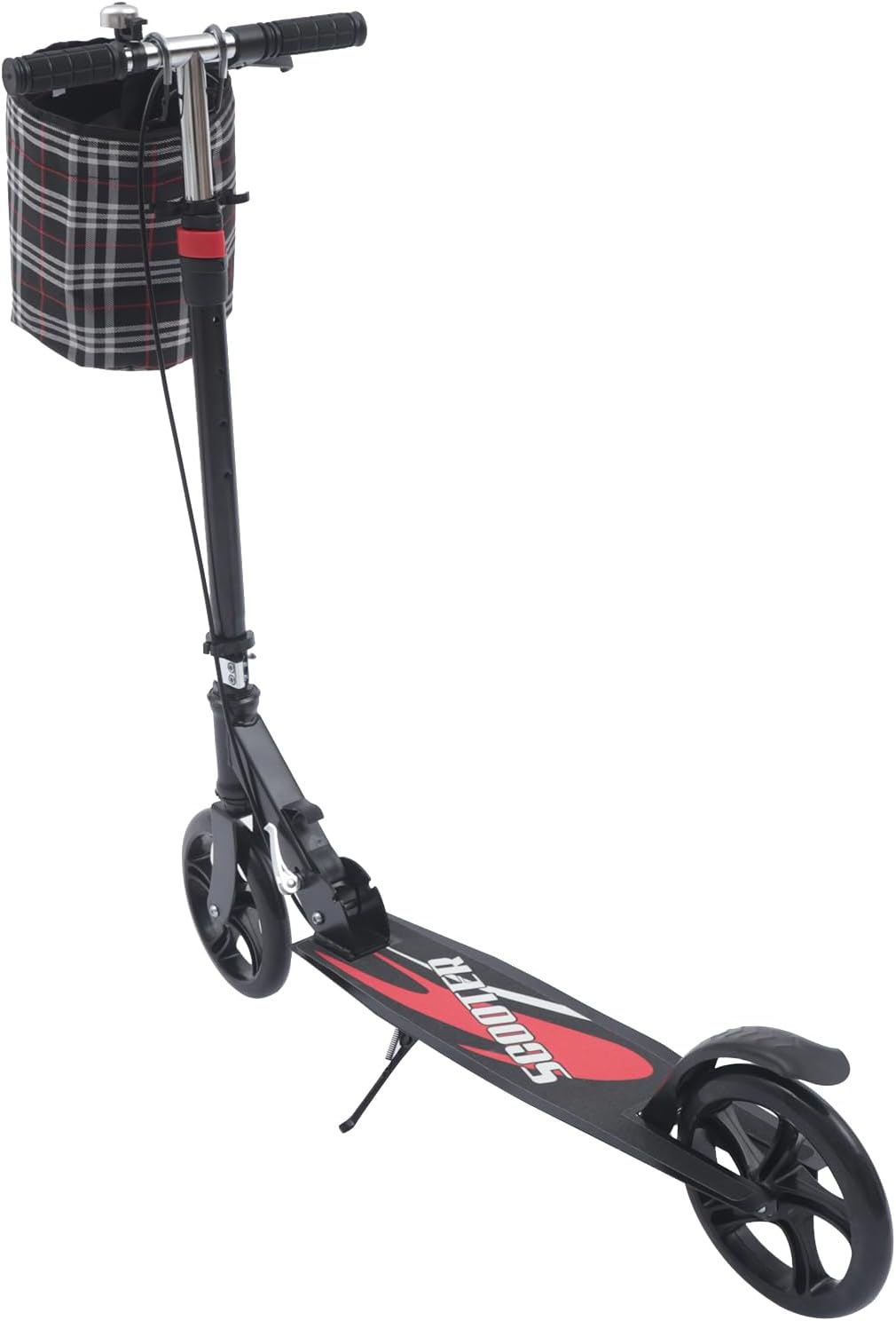 Folding Scooter with Height Adjustable Handlebar and Front Basket, Load Capacity up to 150 kg – Bild 4