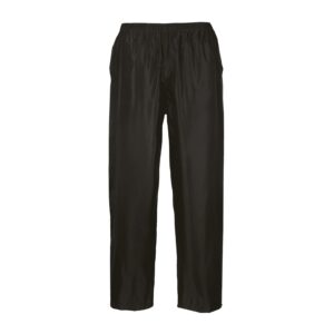 Portwest Classic Rain Trousers for Adults, Unisex, Size: L, Colour: Black, S441bkrl