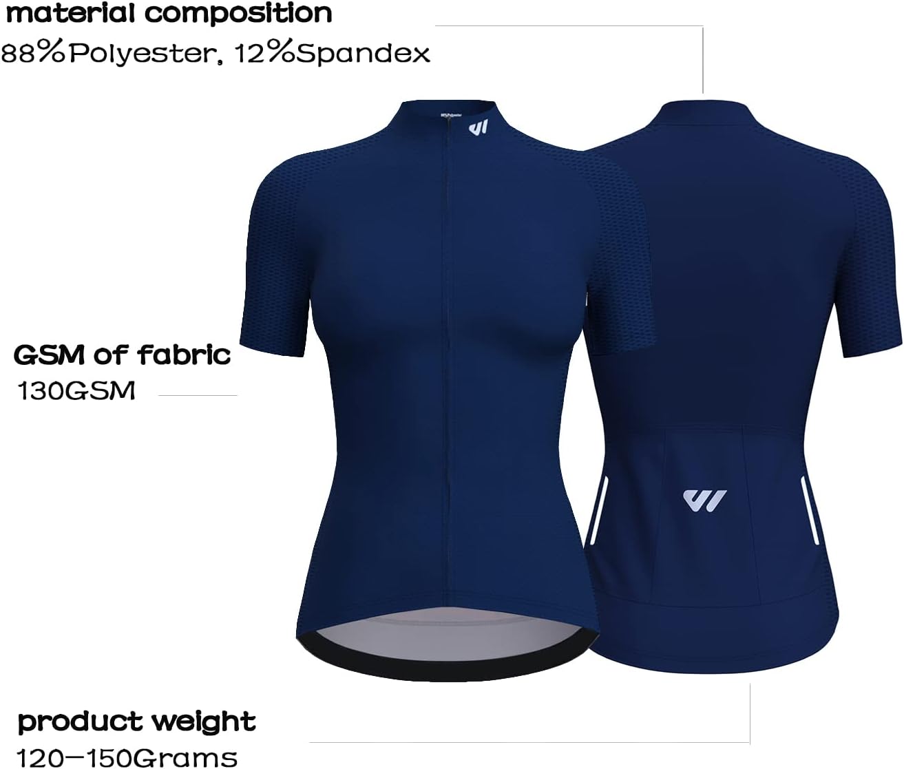 Lo.gas Women's Cycling Jersey Short Sleeve Breathable Cycling Jersey Women's Short Sleeve Cycling Jersey with Back Pockets – Bild 4