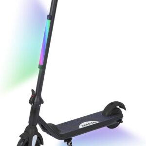 Electric Scooter for Children from 6-12 Years, 6 Inch Foldable Electric Scooter with Max. Speed 12 km/h, LED Colour Lights & Display, Range 5-8 km, Children’s Scooter with Double Brake System