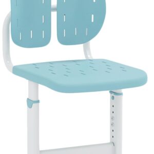 COSTWAY Children’s Desk Chair, 29.5-37.5 cm Height Adjustable, Children’s Desk Chair with Double Backrest, Armless Office Chair without Wheels, Children’s Chair for Boys and Girls from 3 Years (Blue)