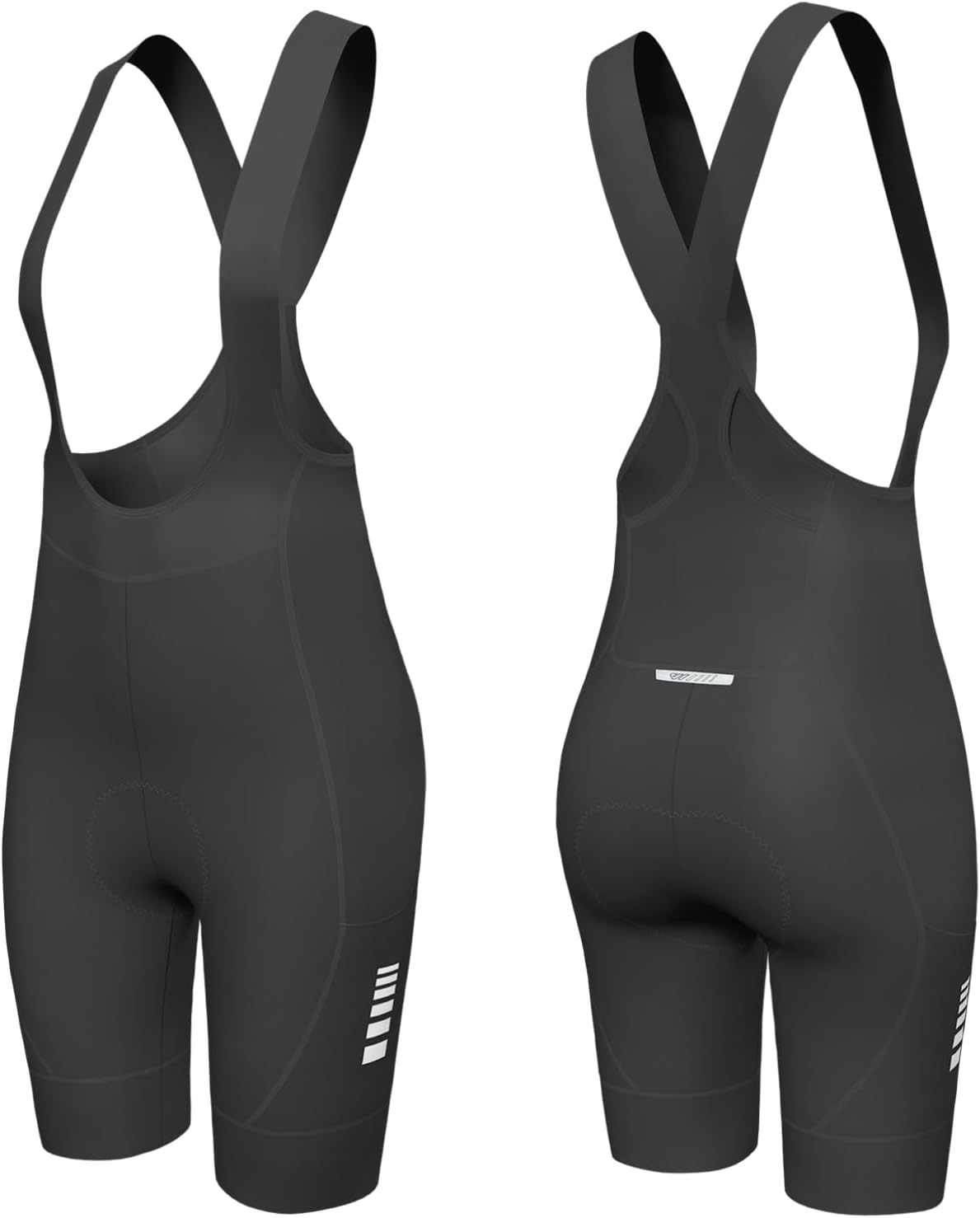 Wulibike Women's Cycling Shorts, Padded with Straps, Elastic Women's Bib Shorts, Breathable Cycling Clothing, 3 Pockets Road Bike and Bike MTB
