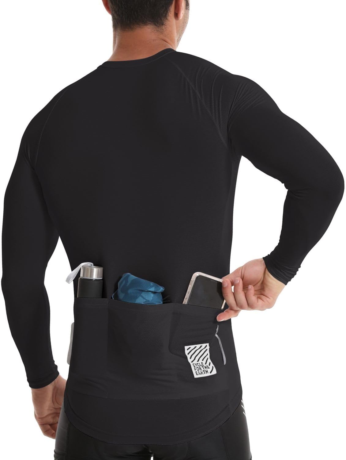 Wulibike Men's Cycling Jersey Long Sleeve - Road Bike Jersey Men's Zip with Pockets, Summer Breathable Moisture Absorption Cycling Jersey – Bild 2