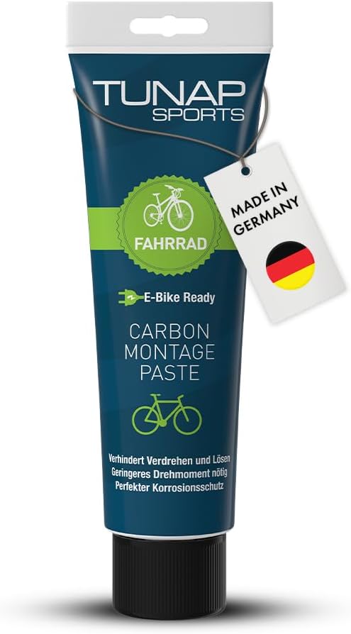 TUNAP SPORTS Carbon Mounting Paste 50 g, Secure Hold without Damage, Prevents Cracking Noises and Risk of Slipping, Optimal Dosage and Easy to Use, Made in Germany