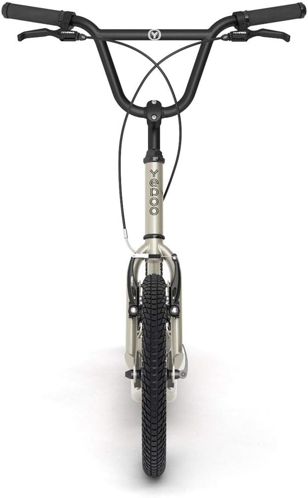 Yedoo S1616 Scooter - up to 150 kg, with Pneumatic Tyres 16/16 - Kick Scooter for Adults with Adjustable Handlebars, City Scooter (Silver Gold-Plated) – Bild 2