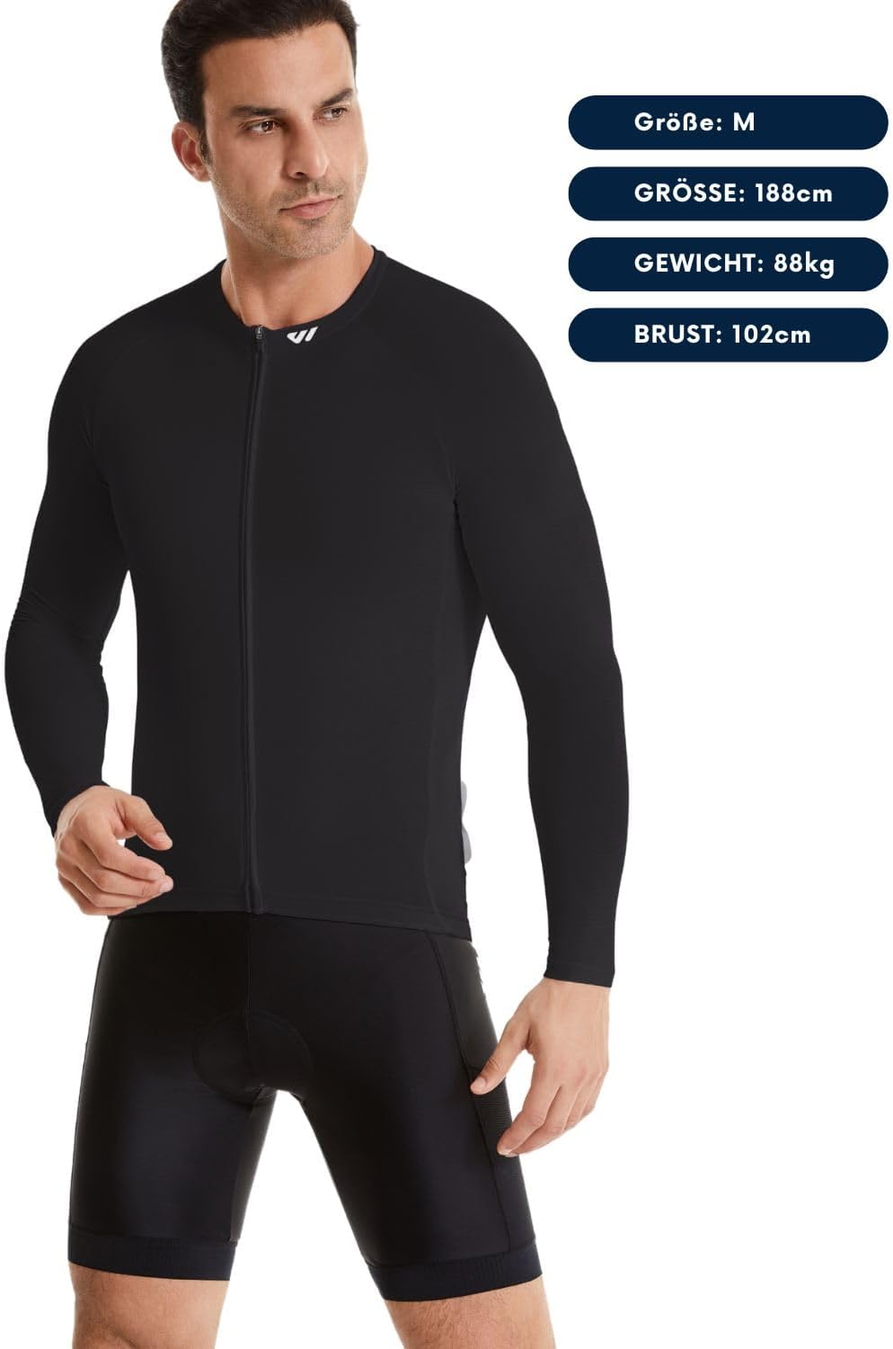 Wulibike Men's Cycling Jersey Long Sleeve - Road Bike Jersey Men's Zip with Pockets, Summer Breathable Moisture Absorption Cycling Jersey – Bild 4