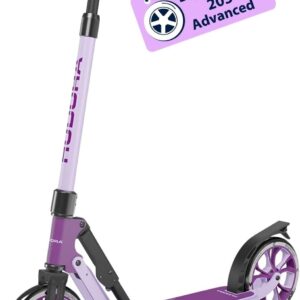 HUDORA BigWheel® 205 Advanced Scooter, Comfortable Aluminium Scooter for up to 100 kg, Height-Adjustable & Foldable Scooter, Kick Scooter for Children/Teenagers & Adults