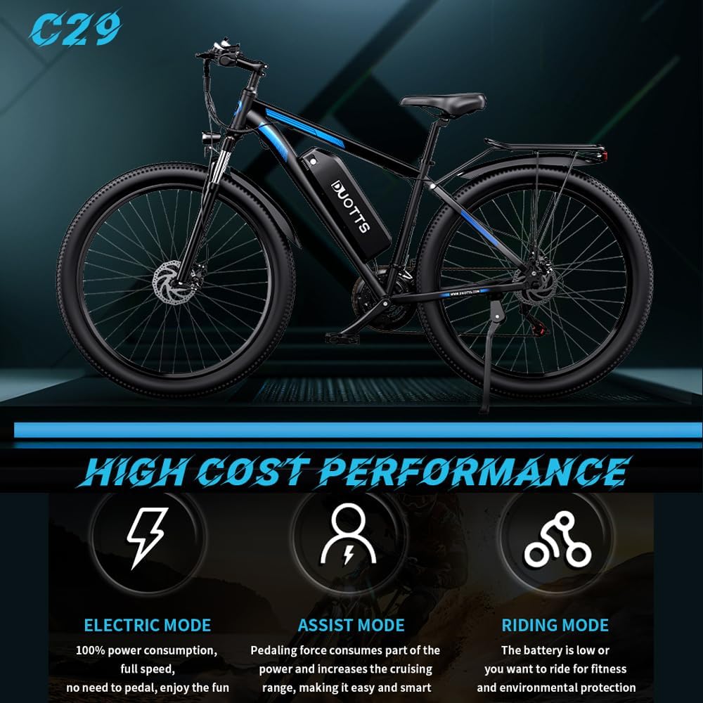 C29 Adult Electric Bike 48V Brushless Motor 15Ah Battery Magnesium Aluminum Alloy Frame Suitable for City Commuter Off Road Mountain 21 Speed Disc Brakes – Bild 7